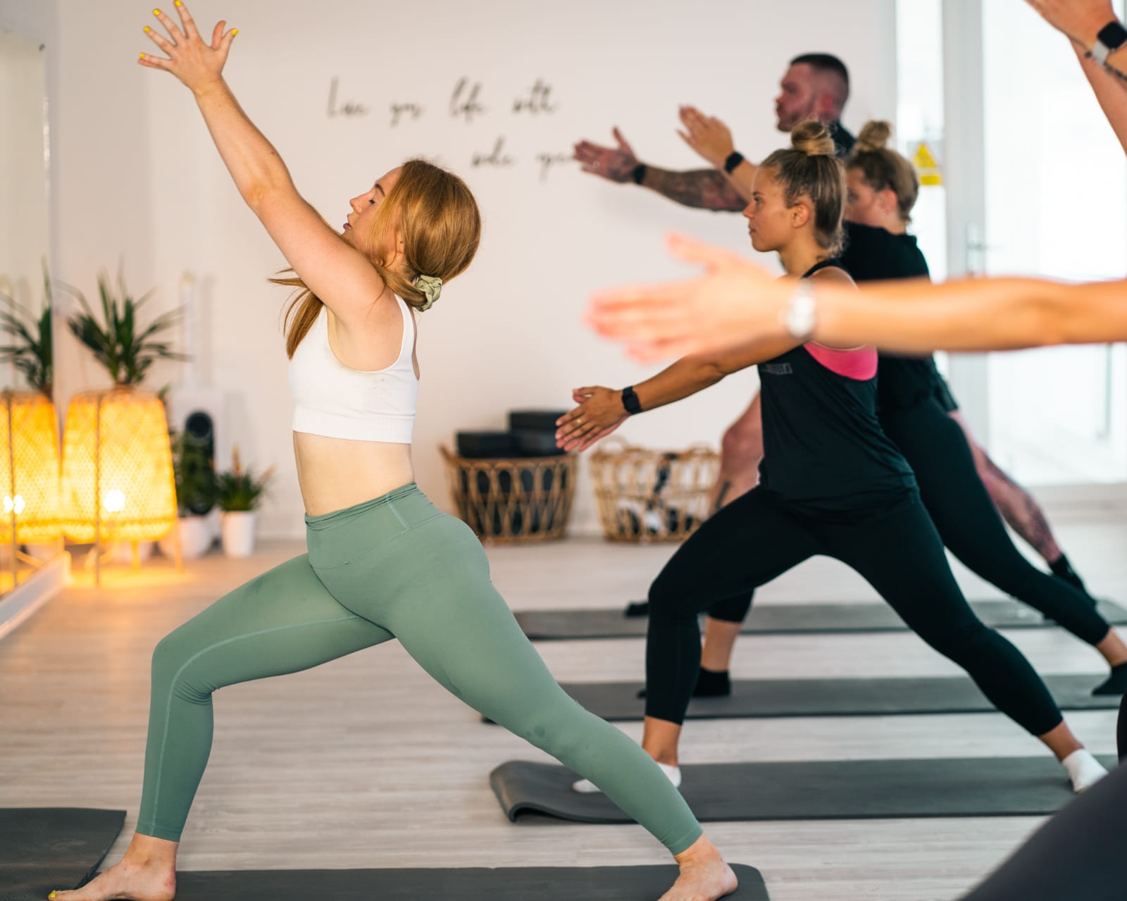 Yoga class in progress at Peppermint Studios